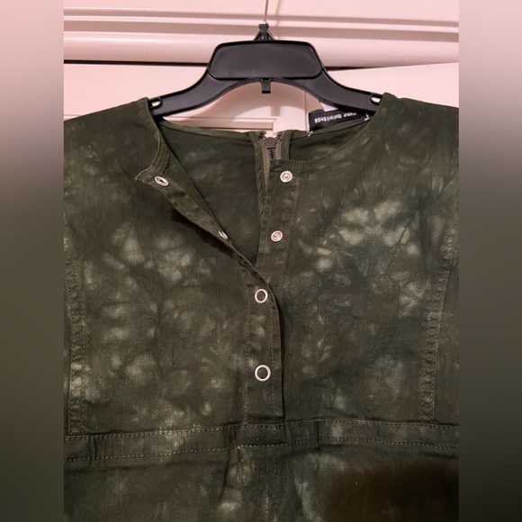Something Navy long sleeve mini dress army tie dyed green - Picture 3 of 9